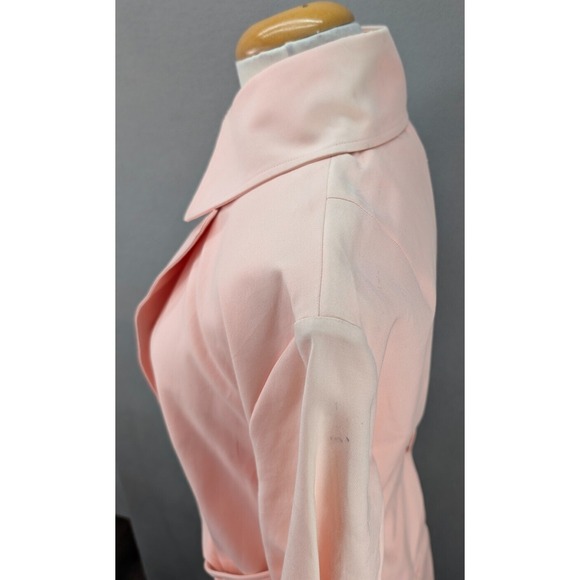 Vintage Seven City Women's L Belted Rain Trench‎ Coat Old Money Pastel Pink NWT - Picture 12 of 16